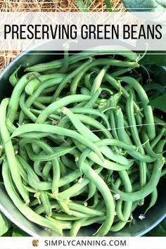 green beans in a bowl with text overlay