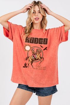 Puff Rodeo Graphic Top | JQ Clothing Co. Tshirt Inspiration, Rodeo Events, Jeans Boots, Inspirational Tshirts, Puff Print, Graphic Top, Print Graphic, Kimono Jacket, New Tops