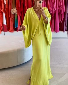 Elegant V-Neck Chic Cuff Dress Satin V-neck Maxi Dress For Brunch, Chic V-neck Satin Summer Dress, Silk V-neck Summer Dress, Chic V-neck Satin Dress For Spring, Green V-neck Satin Evening Dress, Chic Satin V-neck Maxi Dress, Chic Satin Maxi Dress With V-neck, Spring Evening V-neck Dress, Solid Satin V-neck Maxi Dress