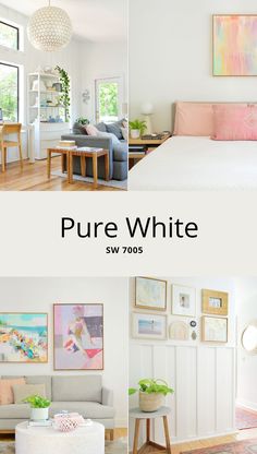 this is an image of a white bedroom and living room