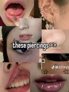 there are many different pictures with piercings on them