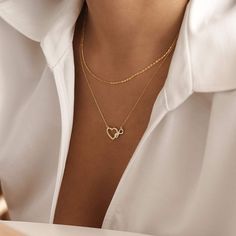 Heart Infinity Necklace - Gelin Diamond Intertwined Hearts, Gold For Women, Infinity Charm, Infinity Pendant, Gold Armband, Infinity Heart, Infinity Necklace, 14k Gold Necklace, Handcrafted Necklace