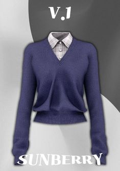 an image of a blue sweater with the words vj on it and a tie