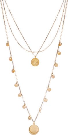 Panacea Layered Circle Pendant Necklace | Nordstrom Gold-tone Dangle Charm Necklaces, Elegant Metal Necklaces With Dangling Charms, Multi-strand Gold Metal Charm Necklaces, Gold Multi-strand Metal Charm Necklaces, Gold-plated Necklace With Dangling Charms, Gold-tone Dangle Necklaces With Delicate Chain, Gold Dangle Charm Necklace With Clavicle Chain, Gold Dangle Charm Necklace With Delicate Chain, Gold Dangle Charm Necklaces With Delicate Chain