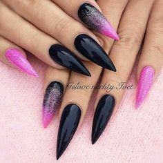 Nagel Stamping, Unghie Sfumate, Black Coffin Nails, Stiletto Nail Art, Art Design Ideas, Stiletto Nails Designs, Creative Nails, Nail Shapes