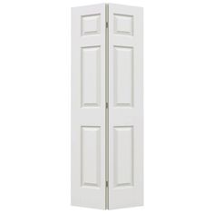 two white doors are open on a white background and there is no image to describe