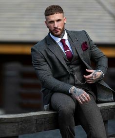 3 Piece Suit Men, Brown Tweed Suit, Formal Wedding Suit, Grey Tweed Suit, Mens 3 Piece Suits, Grey Suit Men, Tweed Wedding Suits, Fall Suit