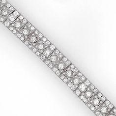 Retro / vintage inspired elegantly slim platinum 950 bracelet. Radiant cut white round natural diamonds 10.63 ct. Diamonds in G-H Color Clarity VS. Length: 18 cm Width: 1.1 cm Weight: 37.6 g [shortcode] [video] [/video] [/shortcode] Platinum Bracelet, 18k Gold Jewelry, Zambian Emerald, White Gold Bracelet, Radiant Cut, Link Bracelets, Ring Earrings, Precious Stones, Diamond Bracelet