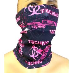 PINK TECHNO Includes a face mask that covers the face and neck.  PINK TECHNO is a 4-way stretch polyester spandex blend, which fits tight and stretches to include a variety of body types. Fabric pattern can vary from item to item. Our products are made to order, please review our store policies before purchasing because refunds are not available after purchase. International shipping available. Black Punk Style Festival Masks, Black Rave Mask For Cosplay Events, Rave Style Mask For Cosplay, Rave Ski Mask, Rave Mask, Dust Mask, Body Types, Fabric Patterns, Face Mask