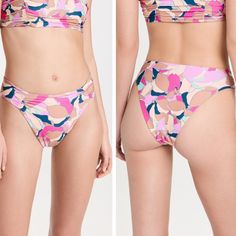 Nwot L*Space Arlo Bikini Bottoms Color: Sundazed Floral Size: Medium Ruched Detailing In Front Lined Hygienic Liner Still Attached Tropical Swimwear For Summer Parties, Floral One Piece, L Space, Women Halter, Blue Chevron, Eco Chic, Swim Bottoms, Womens Swim, One Piece