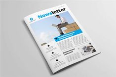 the front page of a news letter with an image of a man sitting on a box