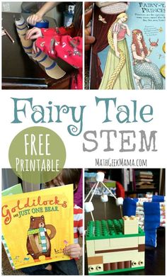 Looking for a new way to bring classic stories to life? Try these super fun (and super simple!) Fairy Tale STEM challenges! The free download includes 5 different ideas to explore math and engineering concepts with your K-5 kids. Fairy Tale Stem, Kindergarten Stem, Fairy Tale Activities, Fairy Tales Unit, Fractured Fairy Tales, Steam Ideas, Preschool Stem, Teaching Stem, Fairy Tale Theme