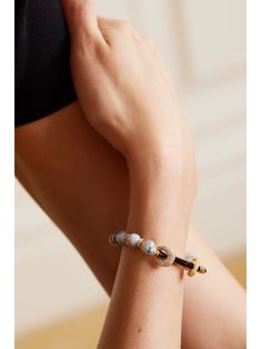 ANANYA 18-karat gold multi-stone bracelet | NET-A-PORTER Moonstone Beads, Multi Stone, Stone Bracelet, Net A Porter, Blue Topaz, Jewellery And Watches, Moonstone, Luxury Design, Topaz