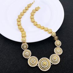 Afraic Jewelry-24k Dubai Gold Color Jewelry Sets For Women Fashion Jewelry Necklace And Earrings Set Model Number:3256804567994492Pinformation:Material: Zinc alloyColor: Gold ColorProduct Package Details: 1 Set (Neckace, Bracelet, Earrings,Ring )Fashion Jewelry Gold Color Jewelry Sets For Women Necklace And Earrings Set PRODUCT TOVERALL STYLE：Elegant simple fashionable and luxurious show your beautiful temperament in all directions, Show the charm of urban women.Regardless of daily work or shopp Gold Jewelry Fashion, Fashion Jewelry Necklaces, Fashion Rings, Earring Set, Jewelry Sets, Ring Earrings, Womens Necklaces, Gold Color, Chain Necklace