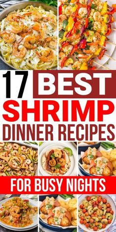 These are the best shrimp dinner recipes!! This collection of easy shrimp recipes includes shrimp stir fry,shrimp tacos, sesame shrimp bowls, lemon garlic shrimp kebabs, shrimp Alfredo, Cajun shrimp, Thai shrimp coconut curry soup and so much more. If you need some easy weeknight dinners, you'll love these shrimp meals. Dinners Using Shrimp, Meals To Cook With Shrimp, Dinner Ideas For Shrimp, Yummy Shrimp Recipes Dinners, Easy Dinner Shrimp Recipes, Little Shrimp Recipes, The Best Shrimp Recipes, Shrimp Menu Ideas, Quick Healthy Shrimp Dinner