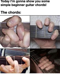 someone is playing the guitar with their fingers