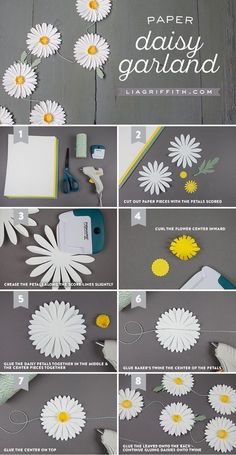 how to make paper daisy garland