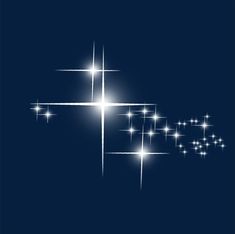 the cross is surrounded by stars on a dark blue background