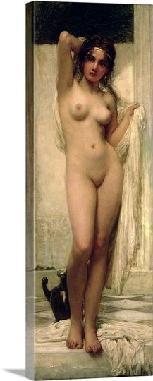 a painting of a naked woman with a black cat