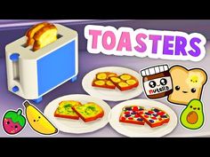 the toasters are full of different types of food and have been made into an animated video game