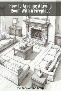 how to arrange living room with fireplace