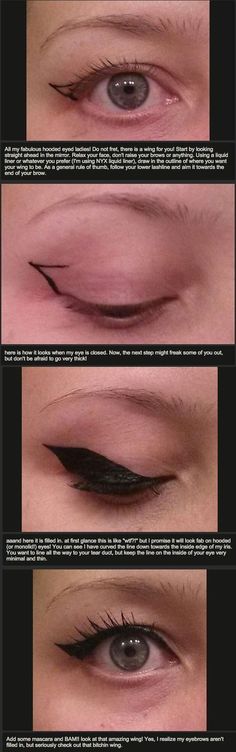 Mata Hooded, Dramatic Winged Eyeliner, Teknik Makeup, Liner Makeup, Trendy Eyeshadow, Hooded Eye Makeup, Beauty Make-up, Winged Liner, Trendy Makeup