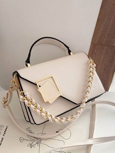 Trendy Cream Bag With Chain Strap, Side Purses, Preppy Bags, Hand Bags For Women, My Style Bags