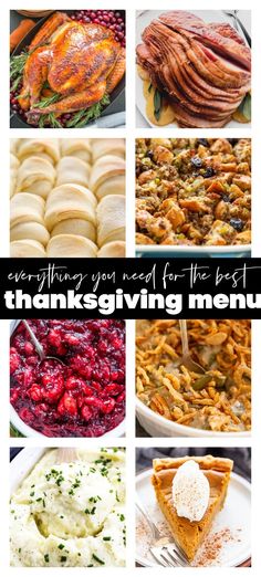 thanksgiving dinner menus with turkey, mashed potatoes and cranberry sauce