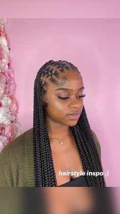 Criss cross rubber-band braids for black women  • knotless  • box braids  • braids for black women  • braids ideas  • hair inspiration   • hair inspo  • braids inspiration for black girls   • braids inspo for black girls  • ￼neat braids  • braids plug  • protective hairstyles African Braids Hairstyles 2023, Braids For Black Women Knotless, Sleek Hairstyles Black Women, Crisscross Braids, Hair Inspo Braids, Black Girls Braids, Bhaddie Hairstyle, Neat Braids, Cross Braids