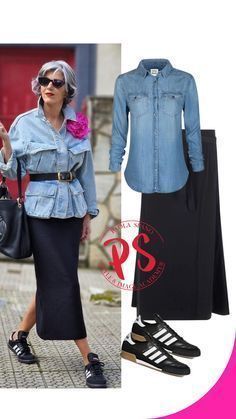 Carmen Gimeno, Moda Over 50, Denim Shirt Outfit, Best Winter Outfits, Style Casual Chic, Outfit Mujer, Athleisure Outfits, Fashion Mistakes, Midi Skirts