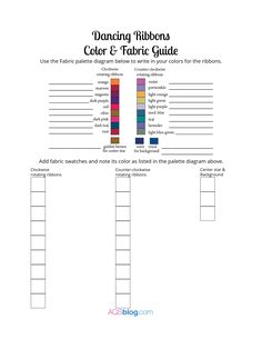 the color scheme for dancing ribbons is shown in this printable coloring book, which includes numbers