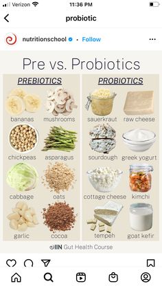 an iphone screen showing the ingredients for probiotics