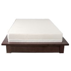 an image of a mattress on top of a bed frame with no sheets or pillows