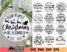 our first christmas as a family svg dxf files