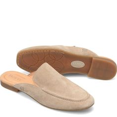 Lamara | Born Shoes Fall Suede Mules With Suede Lining, Fall Leather Mules With Suede Lining, Beige Leather Mules With Cushioned Footbed, Classic Suede Mules For Spring, Chic Suede Mules With Suede Lining, Suede Mules With Leather Sole For Work, Classic Suede Mules For Workwear, Classic Slip-on Mules For Everyday, Classic Suede Slip-on Mules