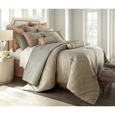 the comforter is neatly made and ready to be used in any room or bed