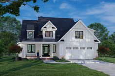 this is a computer rendering of the front elevation of these country homeplans plans