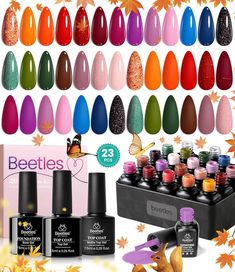 PRICES MAY VARY. Nail Essentials Kit：2024 nails trend color Gorgeous shades of Beetels Gel Nail Polish Kit, you can DIY your favorite nail art at home at any time! It is a wonderful fall nail polish! Ideal Gift for Her：Beetles gel polish kit is ideal for every occasion. Perfect for holidays and special occasions, such as a birthday, holiday, anniversary gift set. No more struggling to decide which colors to select. Glam and glitter nail designs can be freely finished with these vibrant color gel Fall Gel Nail Polish, Pink Gel Polish, Nail Polish Kit, Nails Trend, 2024 Nails, Matte Top Coat, Nail Art At Home