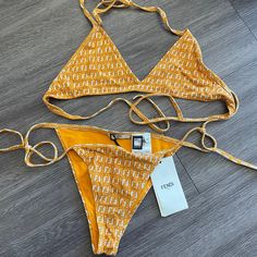 Beautiful Monogram Fendi Bikini Purchased At The Fendi Flagstore In Rome August 2021. Size 40 Eu, Fits Size 8 Us. Comes With Fendi Pouch Bag, Shopping Bag, And Ribbon. New, Never Been Worn. Fendi Bathing Suit, Fendi Pouch, Pouch Bag, Womens Swim, Bathing Suits, Rome, Fendi, Swimming, Pouch