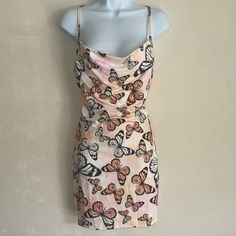 New Without Tags Tried On Once But Never Worn. Purchased July 2023. Perfect Condition. No Defects Or Flaws. Has Been Stored/Handled Kindly. Fitted Mini Dress With Butterfly Print, Sleeveless Spring Dress With Butterfly Print, Fitted Multicolor Butterfly Print Dress, Pink Sleeveless Dress With Butterfly Print, Butterfly Print Dress, Butterfly Print, Spaghetti Strap, Print Dress, Casual Dress