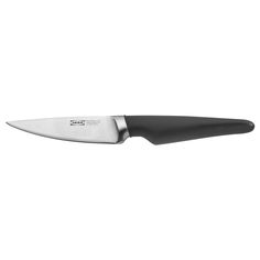 a black and silver knife on a white background