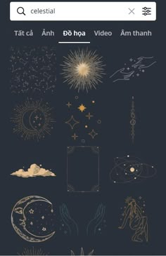 the back side of a cell phone with an image of stars and planets on it