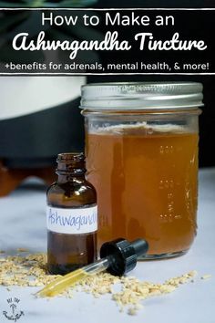 Reap the benefits of ashwagandha -- an amazing adaptogenic herb that can improve mental health, hormone balance, adrenal fatigue, and more -- by learning how to make an ashwagandha tincture! This easy herbal how-to saves money, too! #allthenourishingthings #ashwagandha #adaptogens #hormonebalance #hpaaxisdysfunction #adrenalfatigue #herbs #tincture Ashwagandha Tincture, Tincture Benefits, Benefits Of Ashwagandha, Medicine Recipes, Ashwagandha Benefits, Homemade Cough Remedies, Cold And Cough Remedies, Cold Sores Remedies