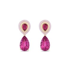 The drip drop earrings feature a stunning combination of pink topaz and pink opal and are perfect for adding a pop of color to any outfit, whether for everyday wear or special occasions. They would also make a thoughtful and elegant gift, especially for someone who appreciates unique gemstone combinations. 14K Yellow Gold Pink Topaz weight = 44 carats Drop = 1.75in Top portion = 0.85ct Removable drop Fine Jewelry Pink Briolette Earrings, Pink Briolette Fine Jewelry Earrings, Luxury Pink Sapphire Earrings, Modern Pink Earrings For Formal Occasions, Pink Teardrop Gemstone Accented Jewelry, Pink Teardrop Gemstone Accent Jewelry, Pink Teardrop Gemstone Jewelry, Modern Pink Teardrop Jewelry, Elegant Pink Gold Pink Sapphire Earrings