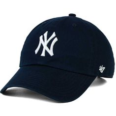 New York Yankees '47 MLB On-Field Replica '47 CLEAN UP Cap ($25) ❤ liked on Polyvore featuring home and kitchen & dining Nyc Cap, Accessories Png, Trendy Caps, Elegant High Heels, Uni Outfits, Square Head, 47 Brand, Diy Baby, Cap Design