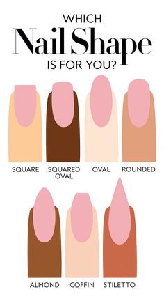 Nails Acrylic Shape Guide, Type Of Hands Shape, Nails For Hand Types, Mail Shapes 2023, Nail Shape Short Nails, Best Short Nail Shapes, Artificial Nail Shapes, Nail Extension Shapes, What Shape Nails Should I Get