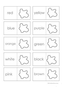 the color matching worksheet for preschool to learn colors and shapes, including letters