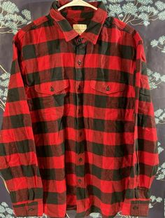 American Eagle Long Sleeve Plaid Flannel Button Up Red Shirt Lumberjack XL Size Extra Large. Measurements: 29.5" Height From center neck to bottom edge. 33.5" from center neck to sleeve edge 26" from sleeve edge to shoulder seam. Ships FAST! Long Sleeve Plaid, Lumberjack, Red Shirt, Plaid Flannel, Women's Plaid Shirt, Casual Button Down Shirts, Alaska, American Eagle, Casual Button Down Shirt