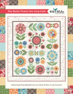 the cover of this book shows an image of a quilt with flowers and leaves on it