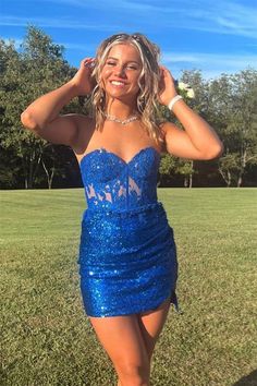 Sweetheart Blue Sequin Bodycon Short Homecoming Dress Sequin Short Dress, Red Lace Prom Dress, Cute Formal Dresses, Short Homecoming Dresses, Green Homecoming Dresses, Winter Formal Dresses, Tulle Homecoming Dress, Red Homecoming Dresses, Junior Prom Dresses